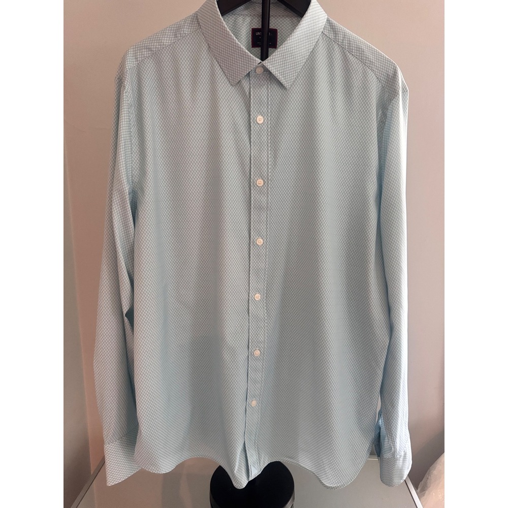 UNTUCKit Falkirk Cerulean Perf Slim Fit Shirt Light Blue Floral Mens XXL